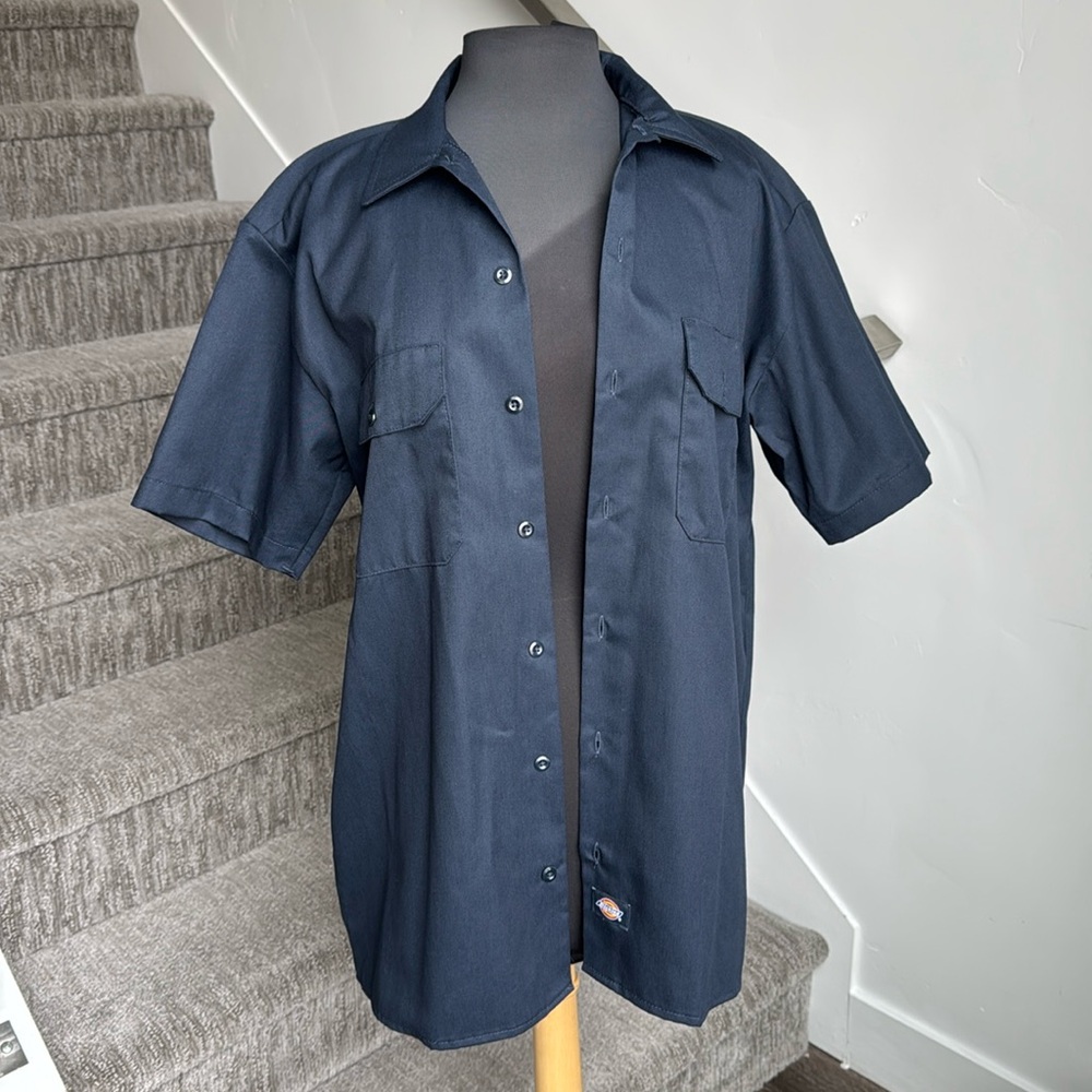 Dickies Men’s Navy Short Sleeve Work Shirt SZ M (men’s)